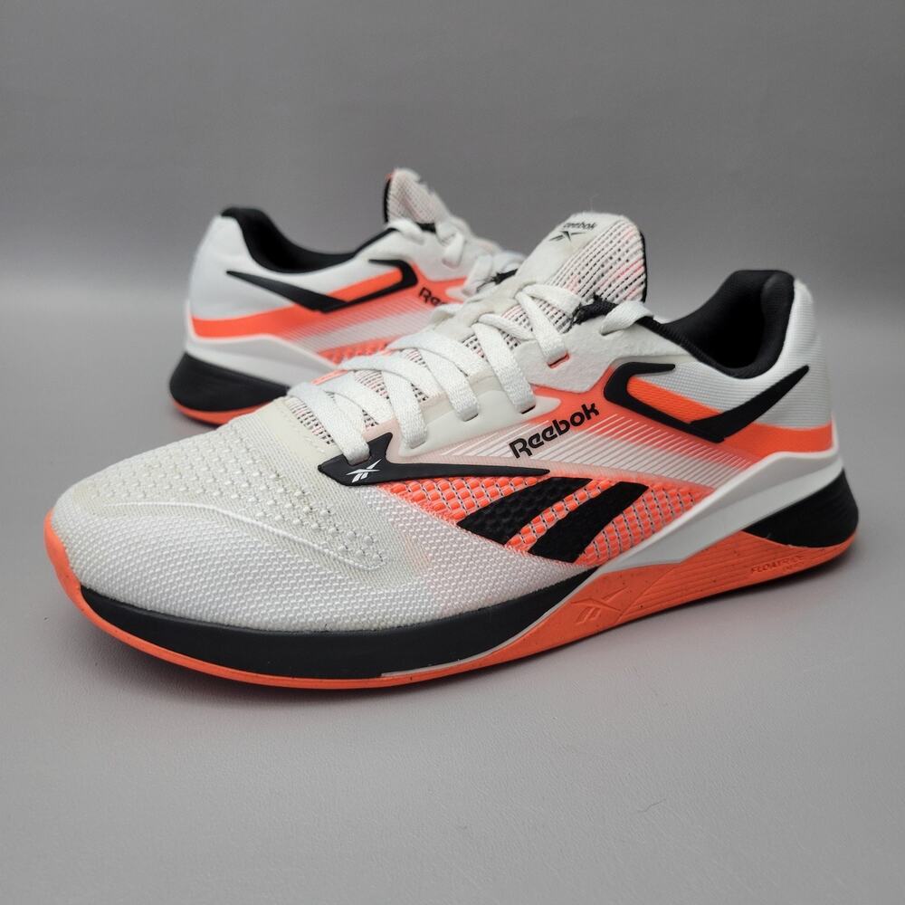 Reebok Nano X4 Womens Training Shoes White Orange Size 9 Walking Gym